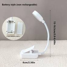 1pc Mini 4 LED Rechargeable Clip Book Light, Eye-Caring Small Table Lamp For Reading In Bed - 3 Color Temperatures, Dimmable Brightness Compact Lightweight Clip-On Book Reading Light, Rechargeable Nursing Lamp, Adjustable Bedside Warm Night Light - White - View 9