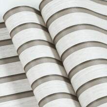 1 Roll Vintage Brown Striped Wood Grain Wallpaper, Waterproof And Wipe-Clean For DIY Home Decor, Kitchen Cabinets, Tables, Chairs, Room Backdrop, Renovation, Brick And Wood Style, Removable, Seamless Pattern Matching