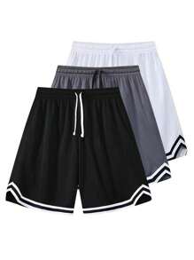 3PCS Men's Mesh Shorts, Three Pieces, Sports Basketball Shorts, Running, Fitness, Cycling, Hiking, Swimming, Quick Drying, Breathable Stretch Shorts - Nhiều màu - Xem 1