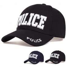 1pc Men's POLICE Embroidered Baseball Cap, Adjustable Sun Protection Casual Hat For Outdoor Sports, Spring/Autumn Travel, Beach, Party - Multicolor - View 1