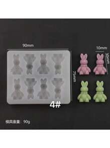 迷你熊DIY手工香氛石膏多功能硅胶模具 - 白色 - 查看 5