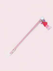 1 件粉色流苏夜光宠物项圈带爪印，彩色菱形宠物项圈带猫铃铛，可调节，宠物领结，复活节派对宠物礼物 - 粉色 - 查看 6