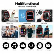 KELEEL Smartwatch para mujeres y hombres con linterna LED, 5,3 - 50M resistente al agua, llamada/respuesta inalámbrica, monitor de frecuencia cardíaca/sueño, modos deportivos múltiples, notificaciones de llamadas y mensajes SMS