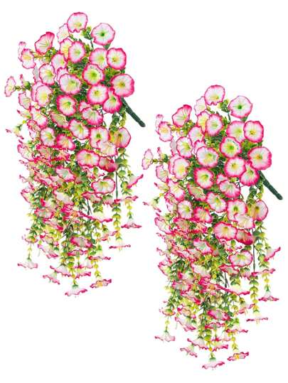2株/4株/6株/8株悬挂式人造丝花藤尤加利植物，抗紫外线，适用于婚礼、门廊、客厅、办公室墙面、庭院、书架、家居装饰