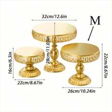 1pcsElegant Iron Circular Cake Stand, High Footed Dessert Display Tray, Suitable For Wedding Decoration And Holiday Use, No Need For Electricity, Wedding Cake Stand | Decorative Tray | Iron Structure