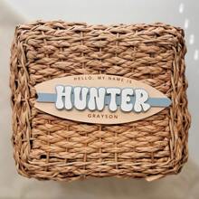 1 件定制波西米亚风木质和亚克力个性化名字标牌，3D 分层手工藤条墙面装饰，适用于托儿所或儿童卧室 - 婴儿洗礼、新生儿、女孩或男孩生日礼物 - 多色 - 查看 3