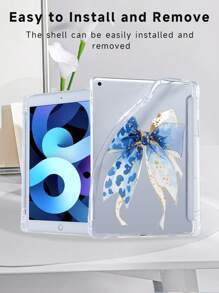 Blue Marble Leopard Print Case Compatible With IPad 7/8/9 10.2 Inch, With Built-In Pencil Slot,Compatible With Samsung Galaxy Tab A8 10.5 Inch 2022, S6 Lite 10.4 Inch,Shell Slim & Light Weight Soft TPU Anti-Scratch Back, Shockproof Impact Resistant Raised Edge