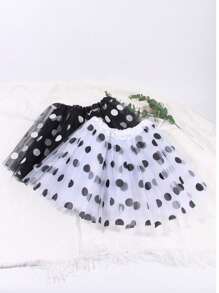 1pc Colorful Fluffy Ballet Cake Skirt, Bright Colors, Polka Dot Print, Multi-Layer Gauze Skirt, Suitable For Playing Fairy Princesses, Holiday Parties, Masquerade Parties, Halloween Carnivals, Easter Role-Playing