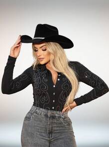 Women Bodysuits - màu đen - Xem 4