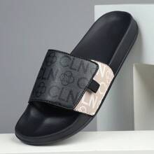 Dép Sandal Mùa Hè Chống Trượt Cho Nam - Nhiều Họa Tiết - Có Đế Đệm, Dép Đi Ngoài Trời, Thích Hợp Cho Đi Chơi Và Ở Nhà - màu đen - Xem 3