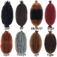 6 Packs African Kinky Wavy Hair Extensions, Springy Afro Kinky Coily Hair Extensions, Pre-Stretched Crochet Locs Hair Extensions - Gray Ombre - View 7