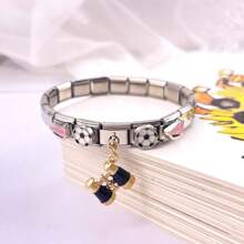 1 Pc Cross Border Popular Pentagram Elastic Bracelet DIY Italian Module Splicing Bracelet - Silver - View 47