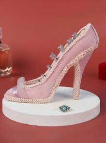 1pc Creative High-Heeled Shoe Shaped Jewelry Organizer And Ring Holder Box,Gift For Valentine's Day Back To School