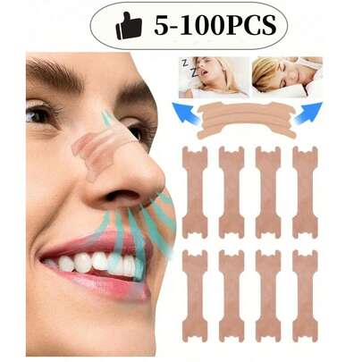 防打鼾鼻贴，无香料或电池助眠剂，家用助眠剂和鼻子按摩器 5-100 件