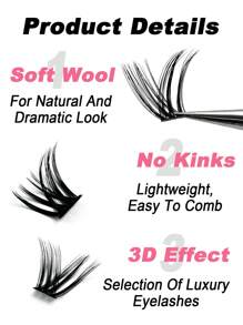 120 CHIẾC D Curl 8-16Mm Chiều dài hỗn hợp Lông mi cụm riêng lẻ Mềm mại tự nhiên Lông mi nối siêu nhẹ Lý tưởng cho người mới bắt đầu sử dụng tại nhà hoặc khi di chuyển Cho cuộc sống hàng ngày Tiệc tùng và lễ hội âm nhạc Cụm mi, Cụm mi, Lông mi riêng lẻ, Lông mi, Lông mi giả - D - Xem 5