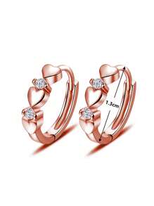 1 par de elegantes pendientes de aro con circonita cúbica para mujer, para el día de San Valentín y bodas, joyería