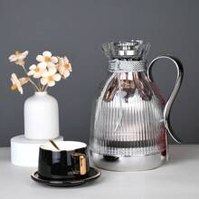 Vacuum Flask With Double Wall Pink Glass Liner For Keeping Hot Coffee& Tea Hot Drinks ,1000ml Thermal Coffee Carafe Home And Office Tea Pot Water Bottle - Multicolor - View 5