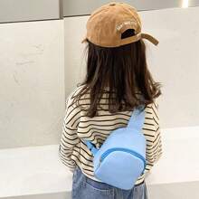 Solid Color PU Leather Girls Crossbody Chest Pack Small Handbag