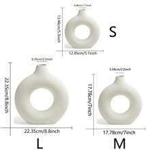 1 pieza Jarrón de forma de donut hecho a mano, decoración floral de estilo bohemio minimalista moderno para el hogar, decoración para sala de estar, dormitorio, oficina, mesa de boda, fiesta, decoración del hogar, jarrón de flores, centro de mesa, decoración de mesa