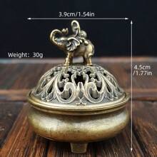 1pc Elegant Auspicious Elephant Metal Incense Burner - Fragrance-Free, Zen Aromatherapy Diffuser, Beautifully Designed For Home And Room Decor, Home Fragrance Gift, Holiday Decoration Gifts Birthday Graduation