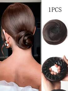 Elegant Women's Hair Bun, Hair Extension -10cm (4 Inches) Extendable Synthetic Hair, With Clips, Heat-Resistant Fibers, Suitable For All Hair Types, Adjustable Design, Suitable For All Women's Daily Wear And Party Hair Accessories ﻿ - Multicolor - View 12