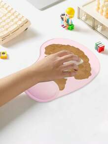 2pcs/1pc Cute Cartoon Mini Thickened Non-Slip Desk Mouse Pad With Gel Wrist Rest, Light Pink Simple Dog Design Computer Mouse Mat