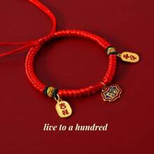 1 pièce Collier en corde rouge pour animaux de compagnie avec un cadenas de sécurité et un pendentif porte-bonheur pour la fortune et la richesse. Collier réglable pour chats et petits chiens convenant aux animaux pesant 2-8kg