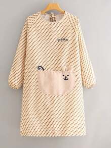 1 件女士长袖围裙，全新设计，极具吸引力的家用帆布围裙 - 透气、可调节、防油 - 适合厨师、服务员和烹饪爱好者