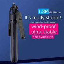 70-Inch Wireless Selfie Stick With Remote Control, Portable Foldable Tripod Stand For Smartphone Vlog Shooting And Recording, Selfie Accessory For Summer Vacation, Travel, Outdoor Activities, Live Streaming - Black - View 11