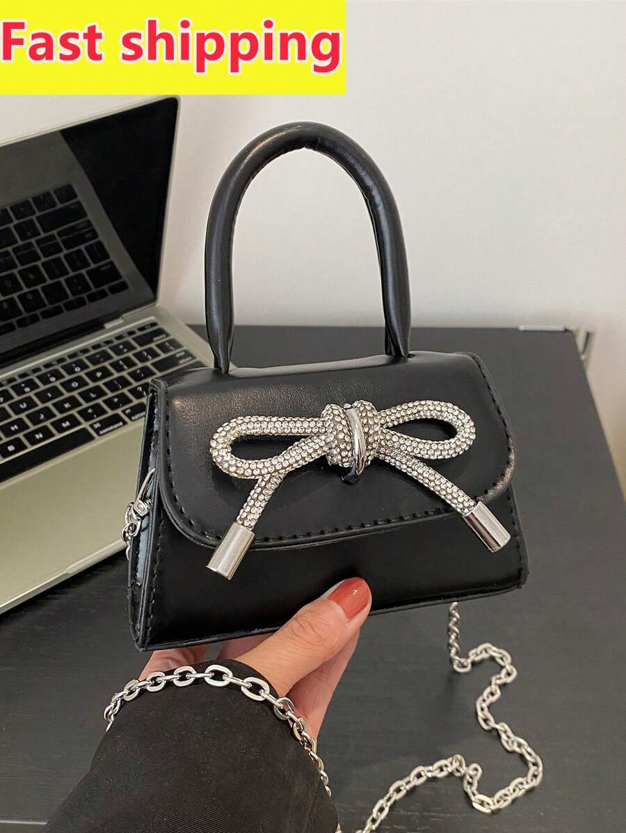 Women's Fashion Textured Bowknot Handbag