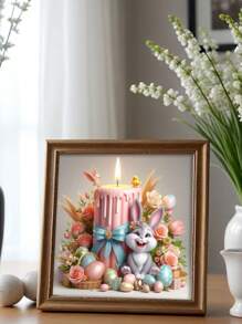 5D DIY 钻石画套件 - 复活节主题 - 全钻石圆形钻石刺绣十字绣艺术工艺品 - 动物主题帆布墙饰，适合初学者和工艺爱好者 - 理想的家居和办公室装饰礼物