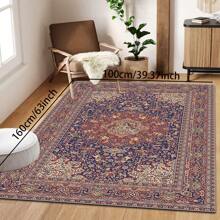 1pc Classic Style Retro Area Rug, 700g/Sqm Crystal Velvet, 5mm Thickness, Washable Non-Fading Carpet, Slip-Resistant, Suitable For Holidays And Any Space Including Hotel, Office, Sofa, Bedside, Kitchen, Laundry Room, Hallway, Porch, Entryway And Stairs Mother's Day