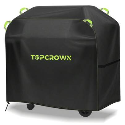 TOPCROWN Grill Cover For Outdoor Grill, Oxford Waterproof Anti-UV -Proof BBQ Gas Grill Cover, With Adjustable Hem Drawstring For Weber Char-Broil Nexgrill And More Grills