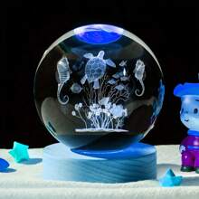 1pc Crystal Ball Decorative Ornament, Featuring The Nativity Of Christ, Jesus, Virgin Mary, And Unicorn. Comes With A USB Base, Available In 6cm Or 8cm Diameter, Making It An Elegant And Luxurious Holiday Gift For Family, Friends It Can Be Used As A Room Decoration, Home Decor, Holiday Gift, Birthday Gift, Scene Decoration, Or Holiday Accessory. Birthday Gifts Graduation