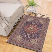 1pc Classic Style Retro Area Rug, 700g/Sqm Crystal Velvet, 5mm Thickness, Washable Non-Fading Carpet, Slip-Resistant, Suitable For Holidays And Any Space Including Hotel, Office, Sofa, Bedside, Kitchen, Laundry Room, Hallway, Porch, Entryway And Stairs Mother's Day