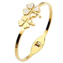 3-Piece Women Jewelry Gift Set: Rhinestone Clover Flower, Butterfly Pendant And Stainless Steel Bracelet - Butterfly Combination - View 21