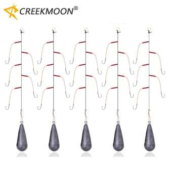 5 Bags High Carbon Steel Fishing String Hook With 5 Single Hooks Rigs Swivel Fishing Lures Drop Water Lead Sinkers Pesca 3#-13#