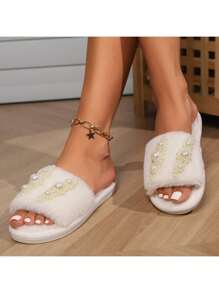 Novas Pantufas Femininas Fofas, Moda Delicada e Divertida, Cores Simples e Frescas, Novidade e Elegante para Lazer Diário, Uso Interno, Dormitório, Sola Grossa Resistente à Quebra, Mantem Temperatura Quente, Respirável, Absorção de Umidade, Pés Secos, Textura Antiderrapante
