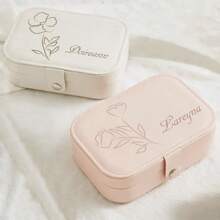 1pc, Custom Name, Personalized Jewelry Box, Ring And Necklace Zipper Jewelry Box, Gifts For Girls, Friends And Mothers, Exquisite Jewelry Box, Christmas Gift, New Year Gift, Holiday Gift, Blessing Gift - Multicolor - View 5