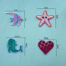 3/6/10/20/30/48/Pieces Of Optional Colorful Mermaid Marine Animal Pattern Embroidery Repair Stickers Can Be Used For Clothing, Shoes, Hats, Bags, Accounting Books, Mobile Phones, Laptops, Festivals, Parties, Gifts, Home Decorations, Embroidery Cloth Stickers, Colors Random