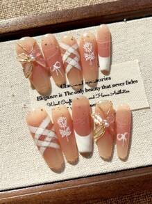 10PCS Handmade Wearable Nail Art Press-On Nails, Water Droplet High Heels Cat Eye Nail Shape Press-On, Charming Press-On Nails, Short Press-On Nails, Minimalist Design Nails, Full Coverage Fake Nails, Y2K Nails, Unique Creative Fake Nails, Promotional Daily Nails, Reusable Daily Nails For Women And To Use At Parties And Dinners, Reusable