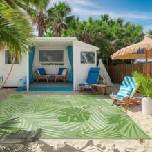 Outdoor Rugs For Patio Waterproof Patio Rugs Portable Picnic Blanket Reversible Mat Lightweight Outdoor Carpet For Balcony Deck Backyard Porch Beach - Green - View 2