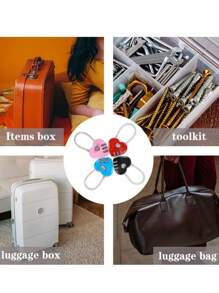 行李锁挂锁，可自行设置密码锁，适用于学校体育馆储物柜、行李箱行李锁、文件柜、工具箱、箱子、钢缆行李锁旅行必需品便携式宿舍学校用品旅行背包旅行包行李箱旅行装备健身器材 - 彩色 - 查看 9