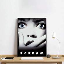 1 pièce Affiche murale sans cadre, S-Crier H-Film d'horreur Crier Affiche Art HD, Coller au mur, Imperméable, Décoration de maison, Salon, Chambre, Bar, Esthétique, Pop, Cadre en option