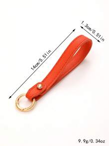 1 pièce Nouveau porte-clés en cuir de couleur unie, sangle de poignet, accessoire de sac à bandoulière, chaîne de clé de voiture à la mode, accessoire de voiture détachable, breloques scolaires