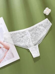 Conjunto elegante y romántico de sujetador acolchado con cordones y tanga, lencería cómoda con bloques de color para damas