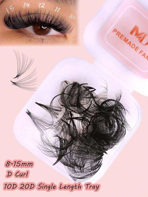 120 Fans 10D 20D D CURL Lash Extensions Single Length Lash Tray 0.07mm 8-15mm Length Pointy Base Extension Fans Handmade Pinching Fans Premade Cashmere Mega Volume Eyelash Matte Black Promade Loose Fans Pro Made Lash Extensions Promade Fans | Handmade Volume Eyelashes | Selections From 8mm To 15mm