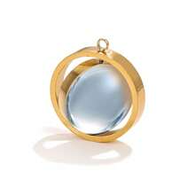 1pc Stainless Steel Pendant 20mm Empty Support Time Gemstone Base Rotating Base Pendant Accessories Round Base Tray Carved Base DIY Necklace Clothing Accessories, Suitable For Daily Festival Wear - Rotating Base Pendant - View 4