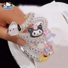 Sanrio 1pc Summer New Cartoon Phone Coil, Rubber Band Tied Bun, Ponytail Hair Tie, Cute And Versatile Hair Accessory
