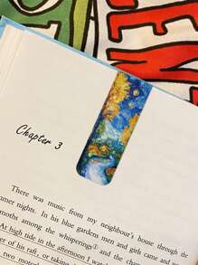 5 piezas de marcapáginas magnéticos con estilo de pintura de paisaje de Van Gogh, tarjetas de lectura, tarjetas de mensaje DIY, marcadores de páginas de libros para estudiantes